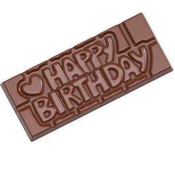 12010 CW Форма для шоколада поликарбонатная "Happy birthday" 118х50 мм h 8 мм, 1х4 шт./45 г 12010 CW фото