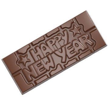 12026 CW Форма для шоколада поликарбонатная "Happy New Year" 118х50 мм h 8 мм, 1х4 шт./45 г 12026 CW фото