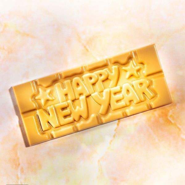 12026 CW Форма для шоколада поликарбонатная "Happy New Year" 118х50 мм h 8 мм, 1х4 шт./45 г 12026 CW фото