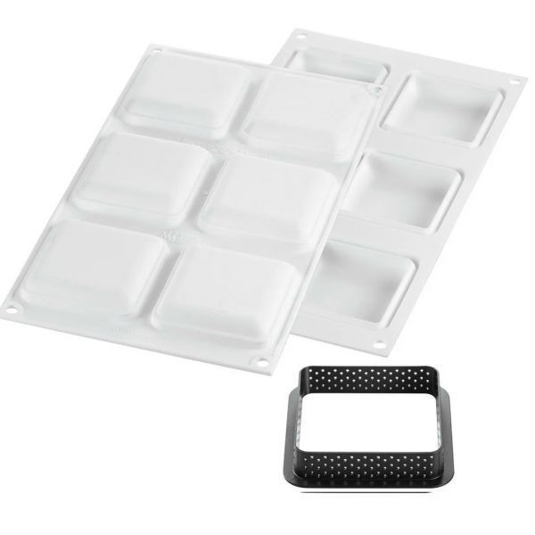 KIT TARTE RING SQUARE 80x80 MM Набір форм для тартів SQUARE KIT TARTE RING SQUARE 80x80 MM фото