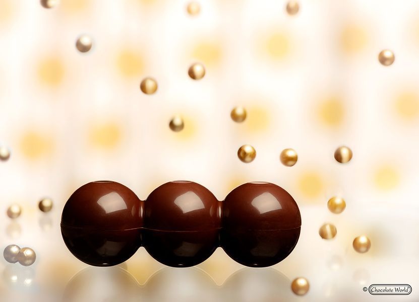 12126 CW Форма для шоколада Батончик с 3 шариками Chocolate World 12126 CW фото